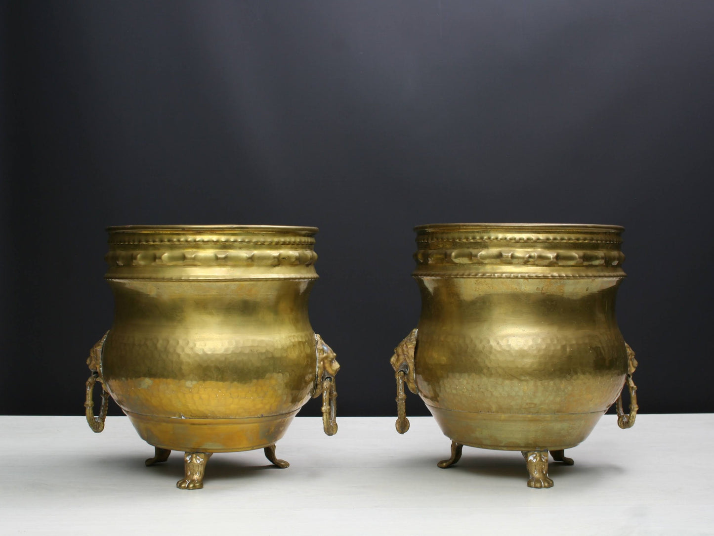 French Antique Brass Plant Holders