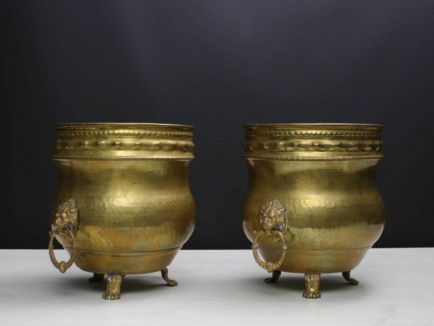French Antique Brass Plant Holders
