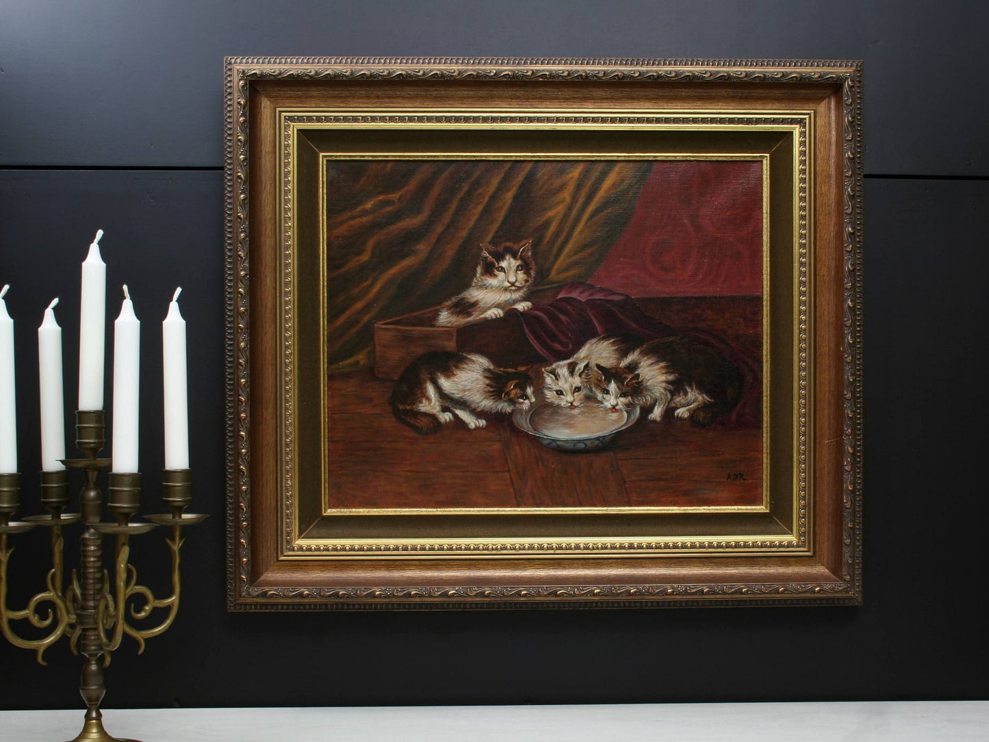 Cat Painting, Original Artwork | Gift For Cat Lovers, Vintage Painting