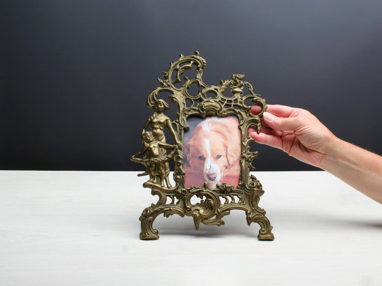 Brass Picture Frame / Antique Photo Frame | Table Top Decor- Old Picture Frame