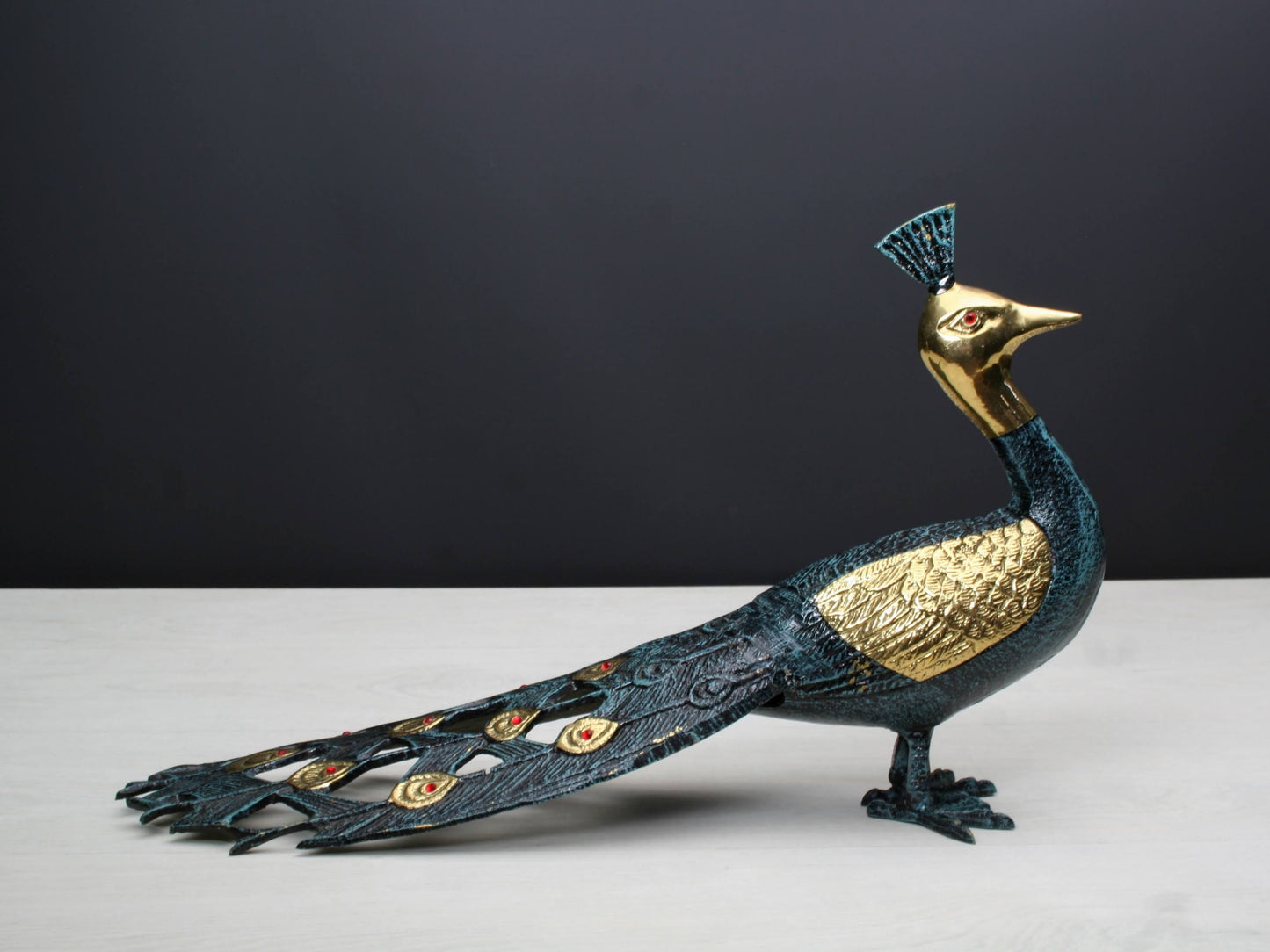 Stunning Brass Peacock Bird Figurines | Collectible -Peacock Decor