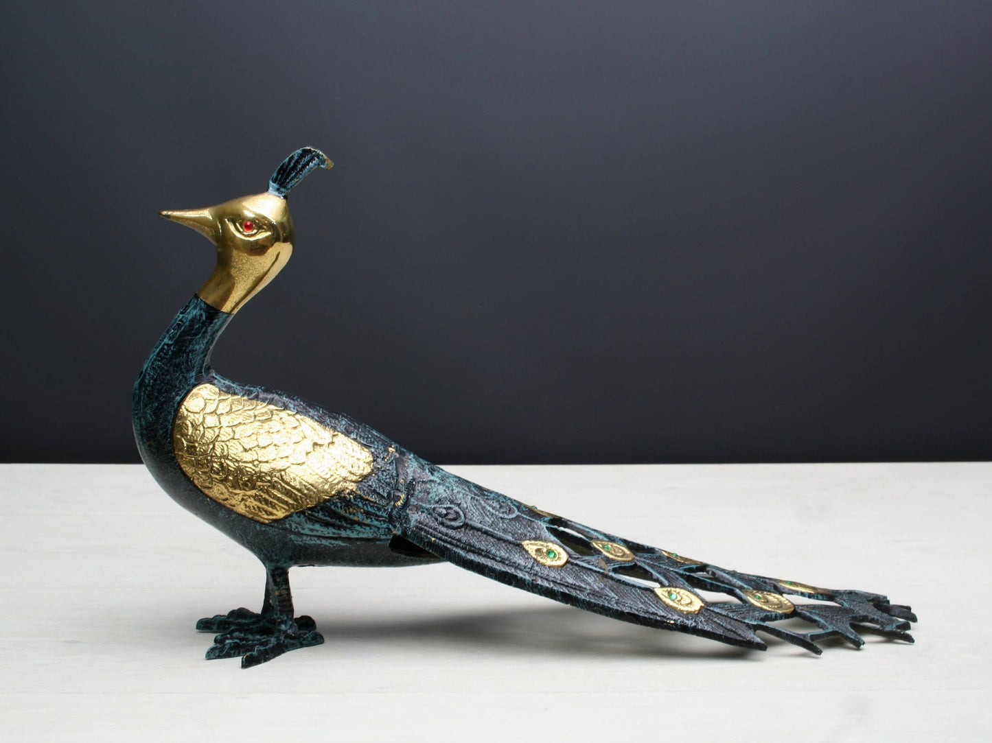 Stunning Brass Peacock Bird Figurines | Collectible -Peacock Decor