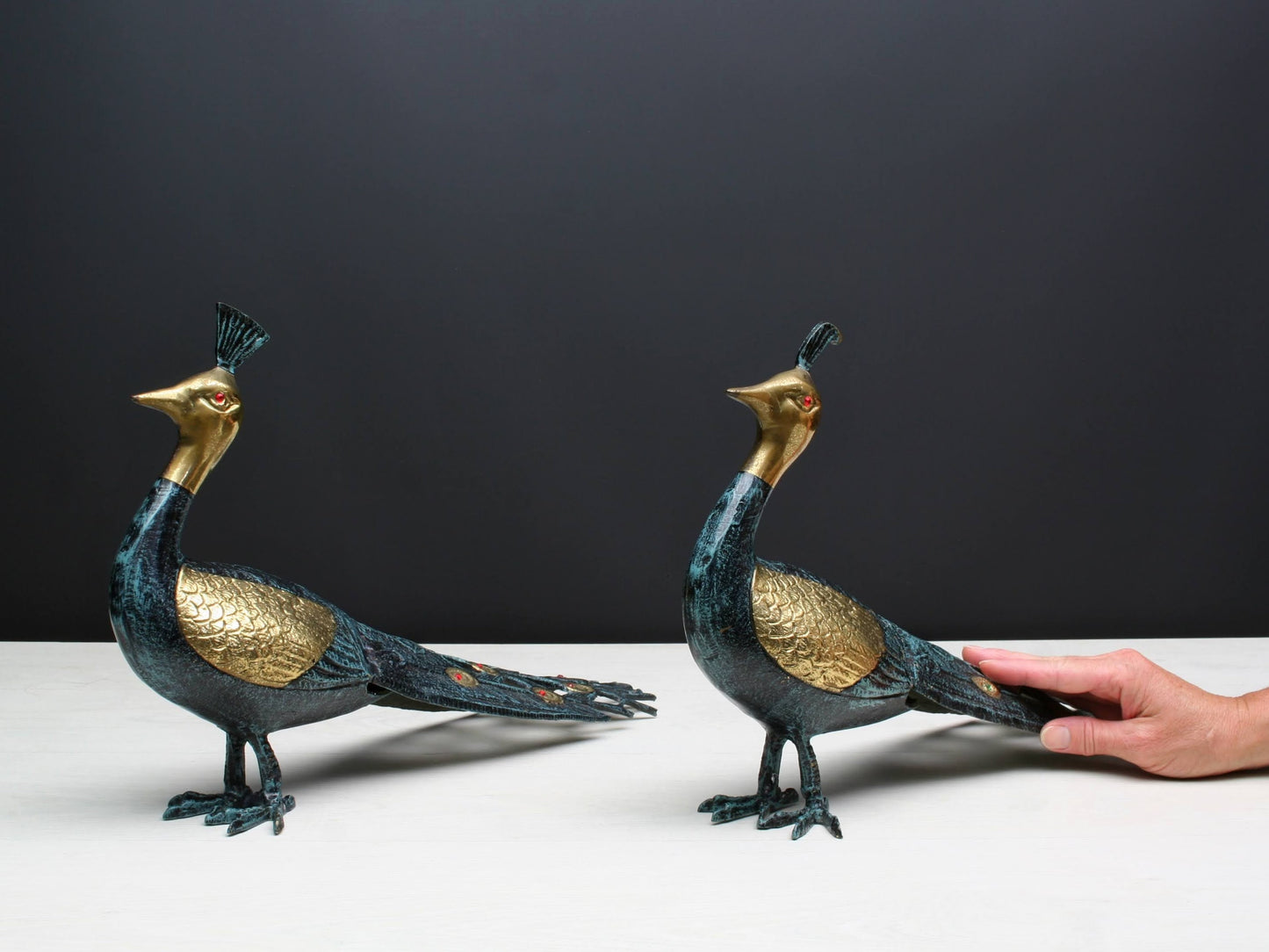 Stunning Brass Peacock Bird Figurines | Collectible -Peacock Decor