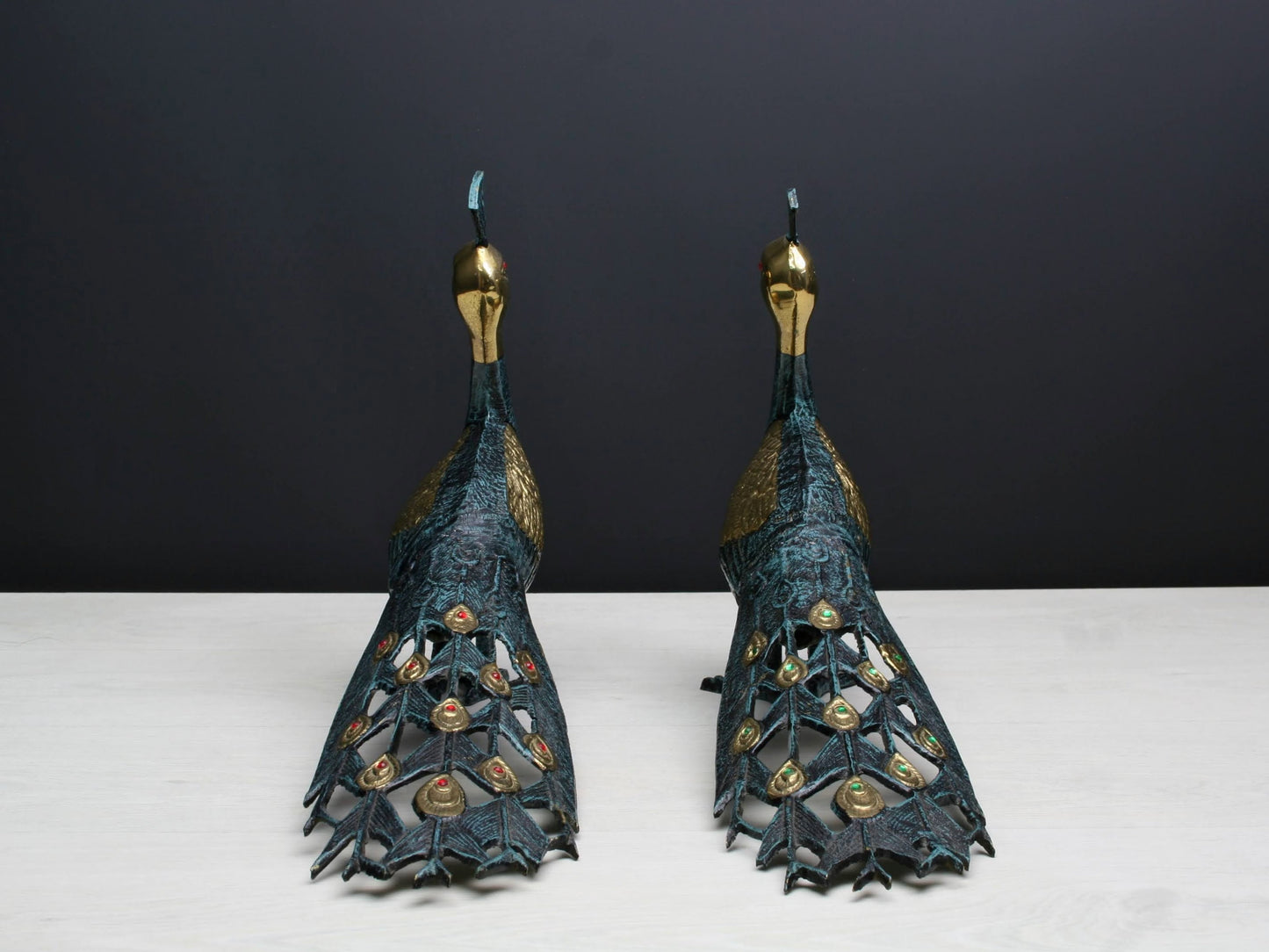 Stunning Brass Peacock Bird Figurines | Collectible -Peacock Decor
