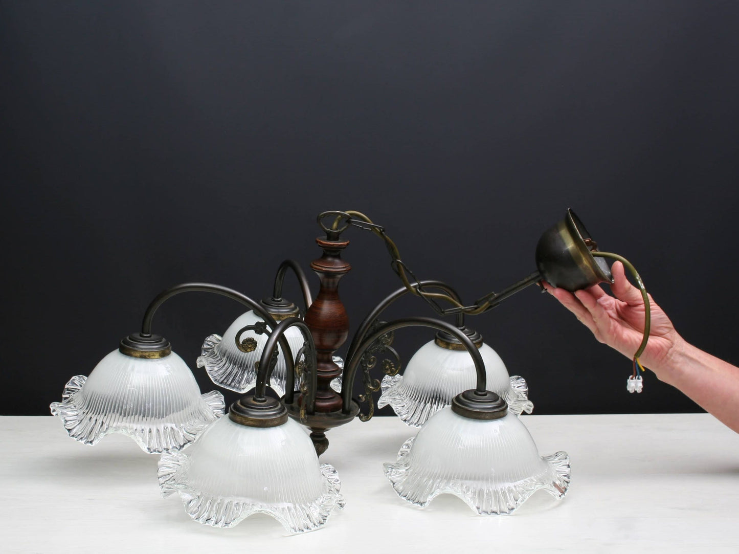 Hanging Light / Vintage Chandelier | Vintage Decor- Entryway Lighting