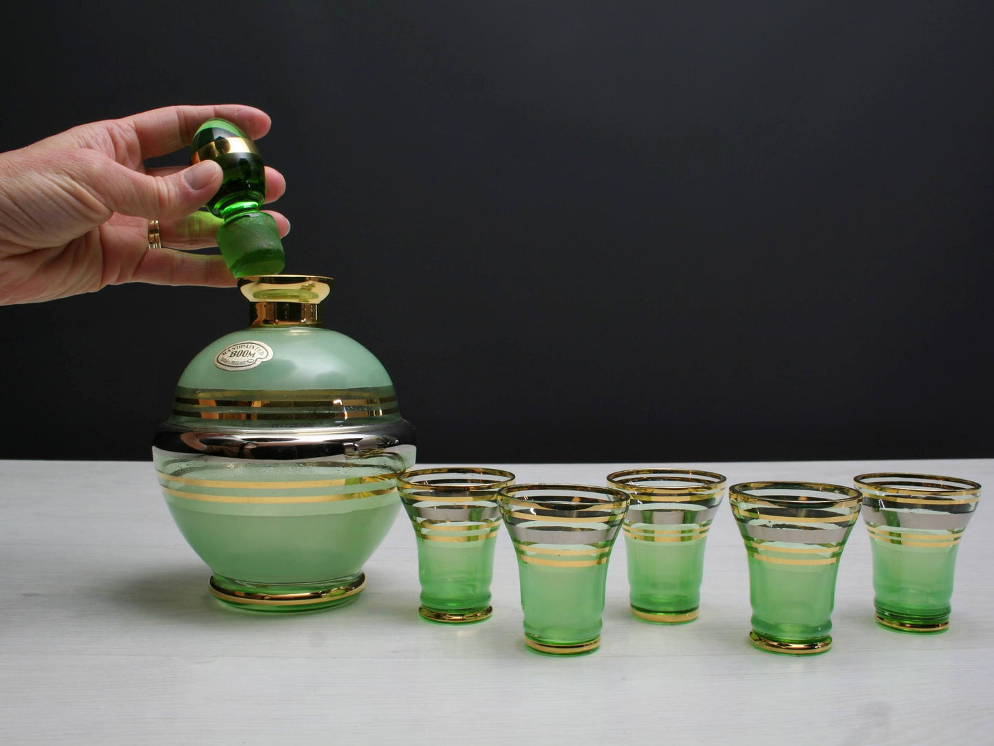 Vintage Decanter Set from Belgium | Whiskey Decanter Home Decor & Coffee Table Decor Deals