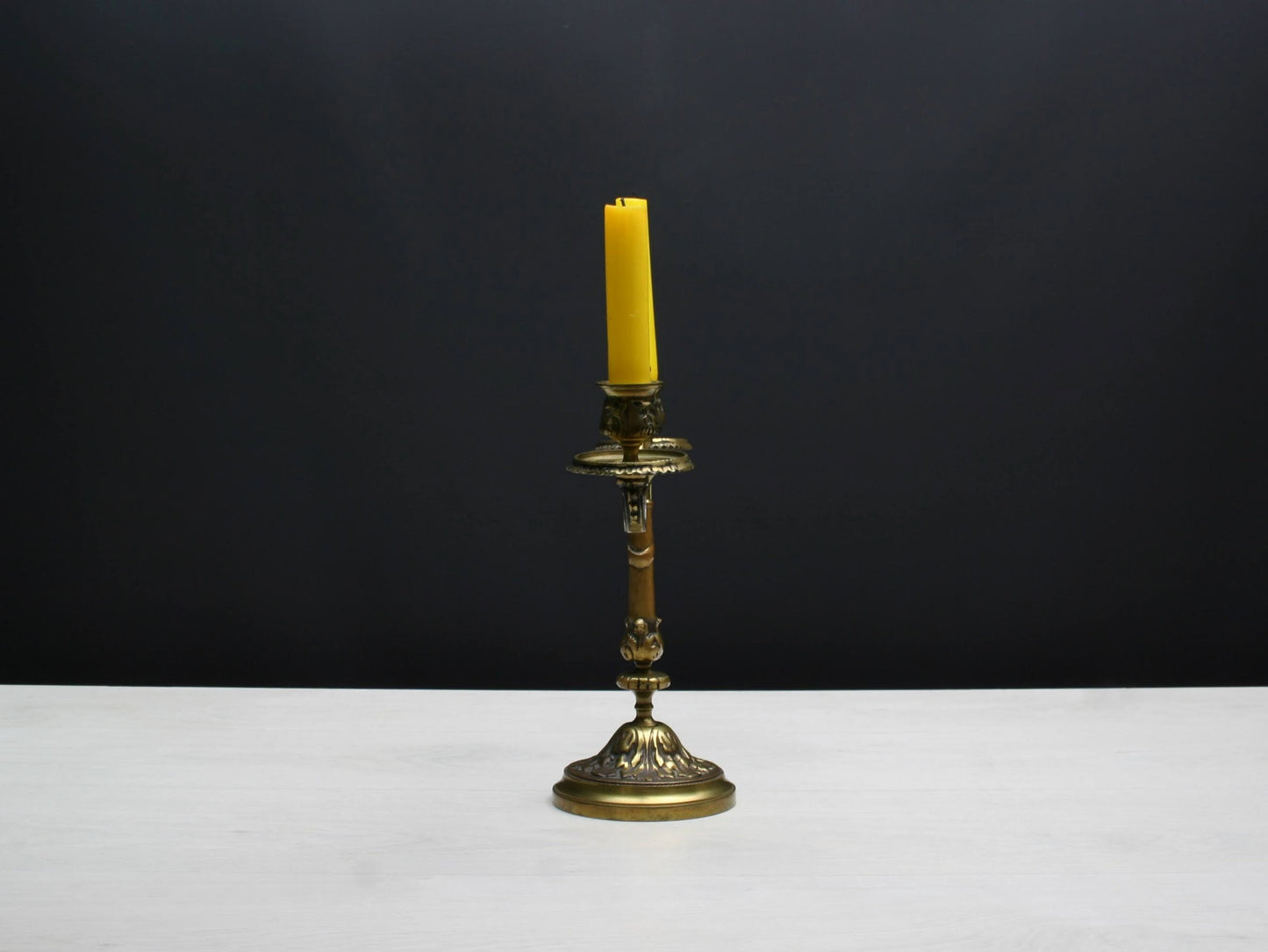Brass Candle Holder - Table Decor Vintage Art | Taper Candle Holder for Candle Centerpiece & Mantel Decor