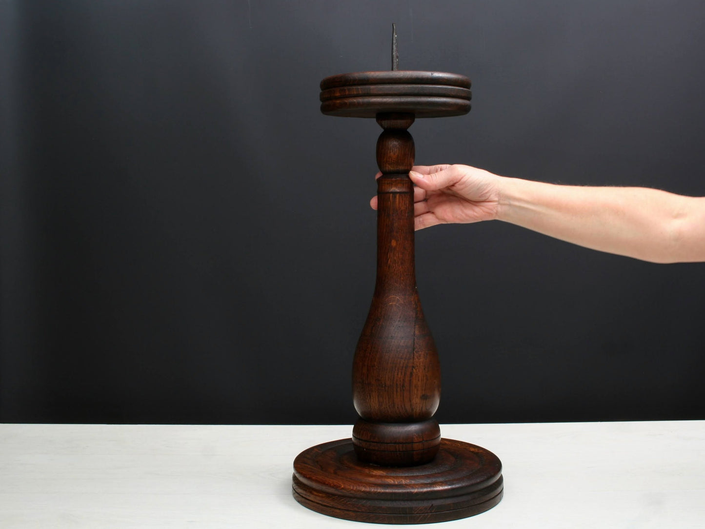 Large Wooden Candle Holder | Vintage Home Decor-Candle Stick Holder | Church Decor