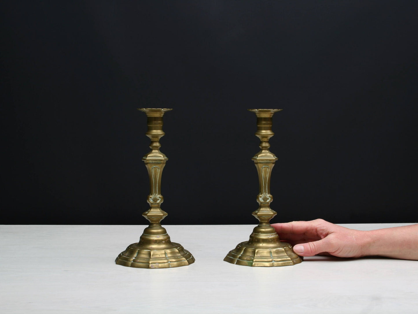 Brass Candle Holder Set-Farmhouse Decor | Candle Stick Holders-Country Home Decor