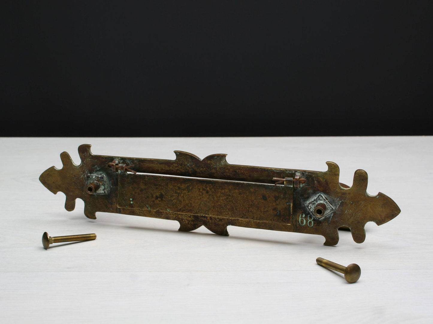 French Antique Door Mail Slot | French Country Style-Brass Door Pull