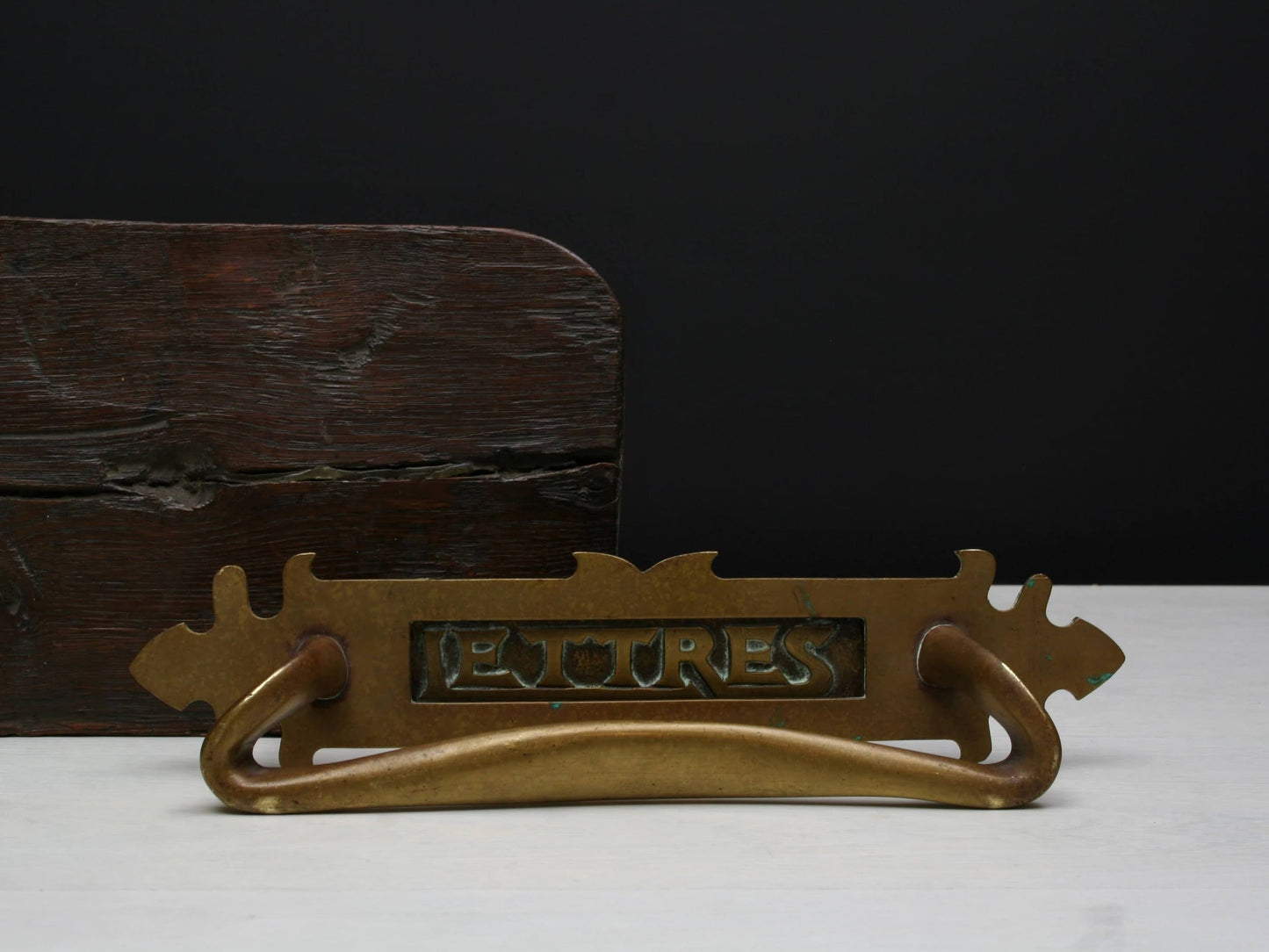French Antique Door Mail Slot | French Country Style-Brass Door Pull
