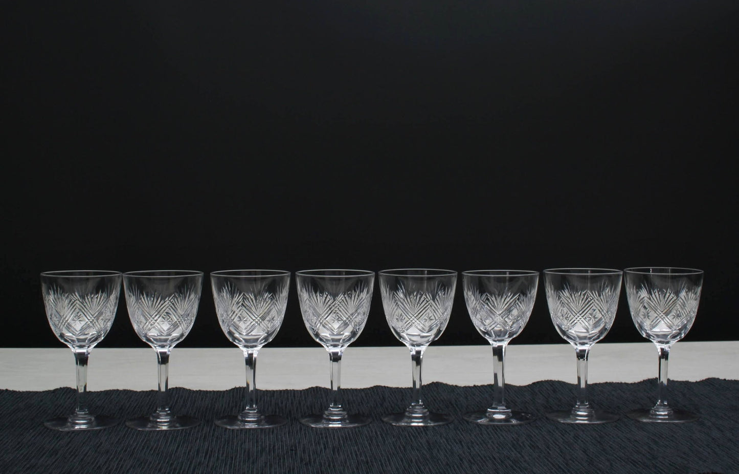 Cut Crystal Glasses Set of 8, Napoleon 3 | Liquor Glasses,Whiskey Glasses | Barware Set