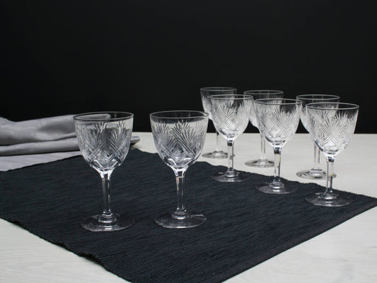 Cut Crystal Glasses Set of 8, Napoleon 3 | Liquor Glasses,Whiskey Glasses | Barware Set