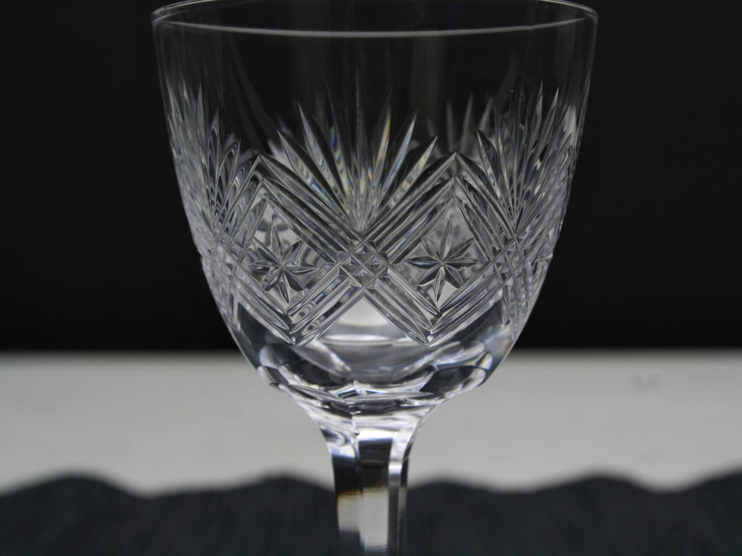 Set of 7 Cut Crystal Glasses , Napoleon 3 | Antique Liquor Glasses-Whiskey Glasses | Barware Set