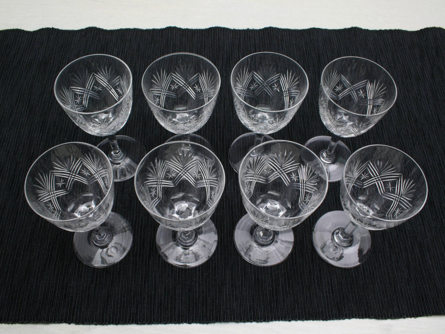 Cut Crystal Glasses Set of 8, Napoleon 3 | Liquor Glasses,Whiskey Glasses | Barware Set