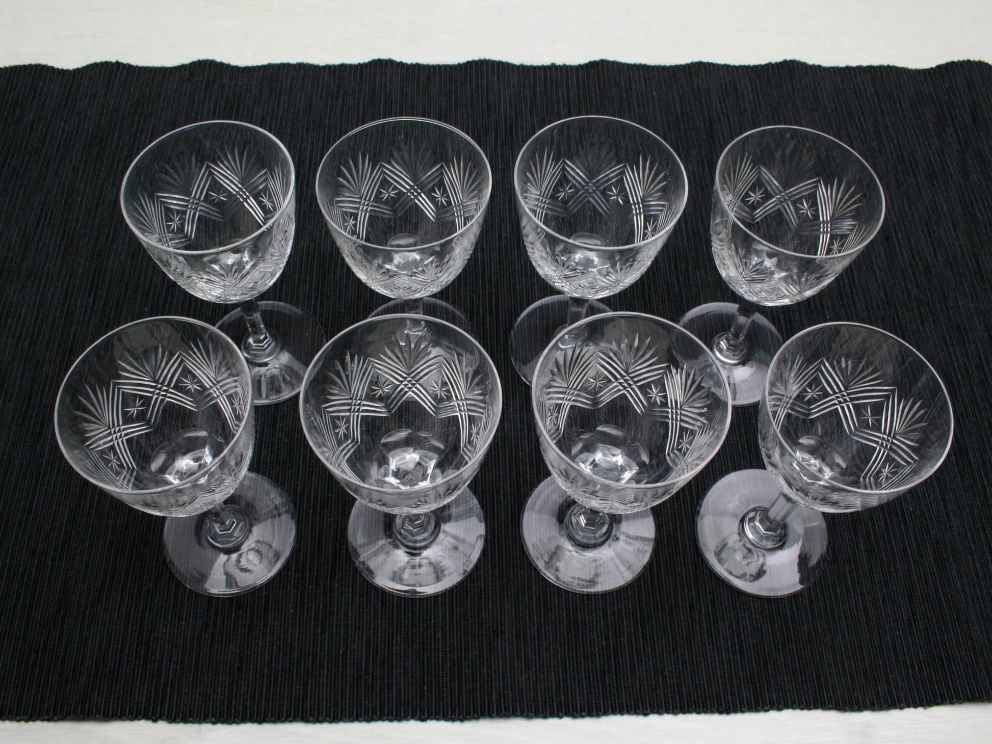 Cut Crystal Glasses Set of 8, Napoleon 3 | Liquor Glasses,Whiskey Glasses | Barware Set