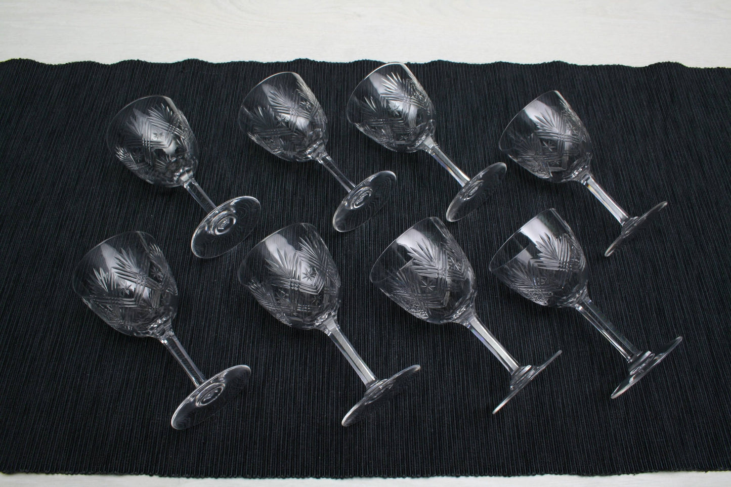 Cut Crystal Glasses Set of 8, Napoleon 3 | Liquor Glasses,Whiskey Glasses | Barware Set