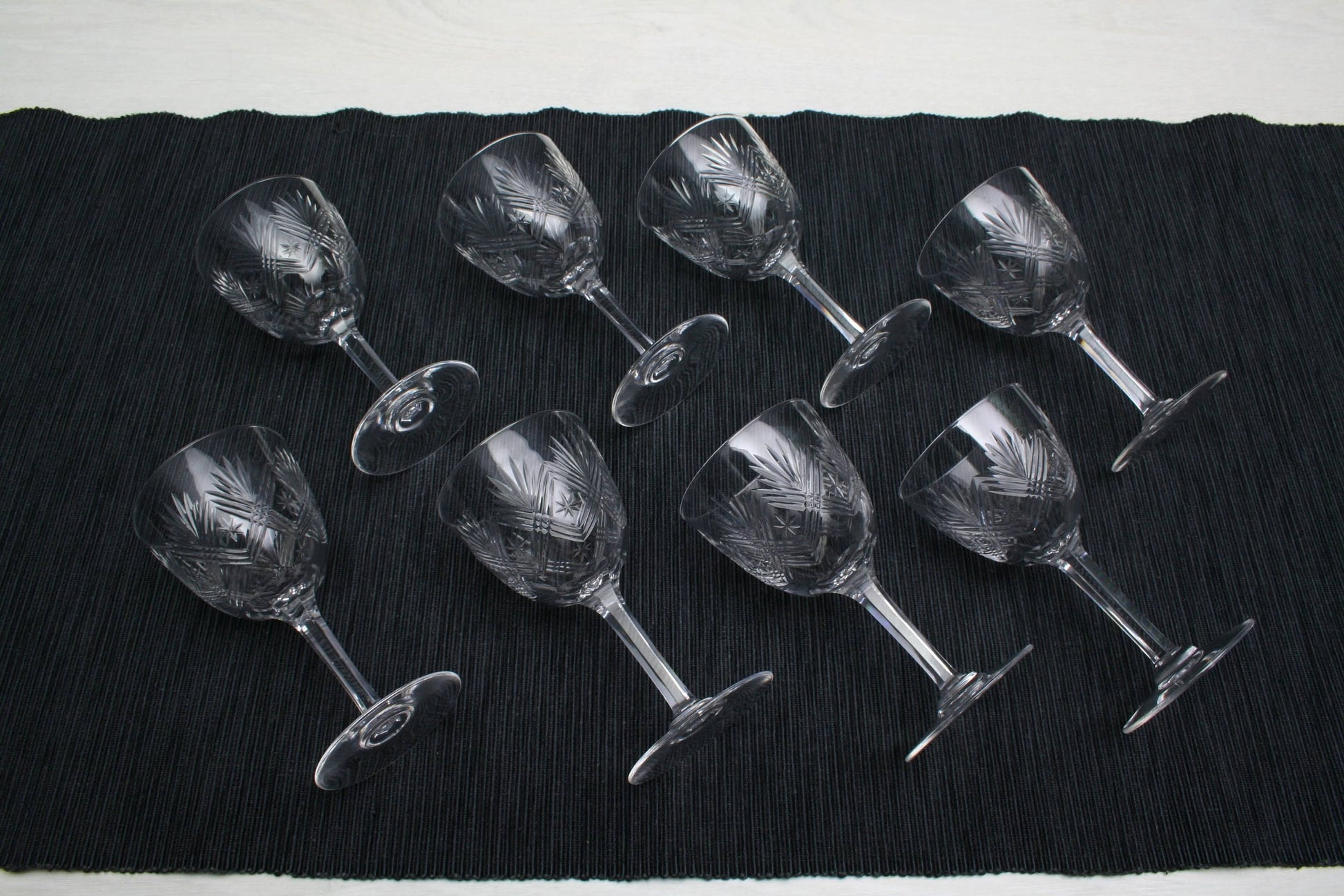 Cut Crystal Glasses Set of 8, Napoleon 3 | Liquor Glasses,Whiskey Glasses | Barware Set