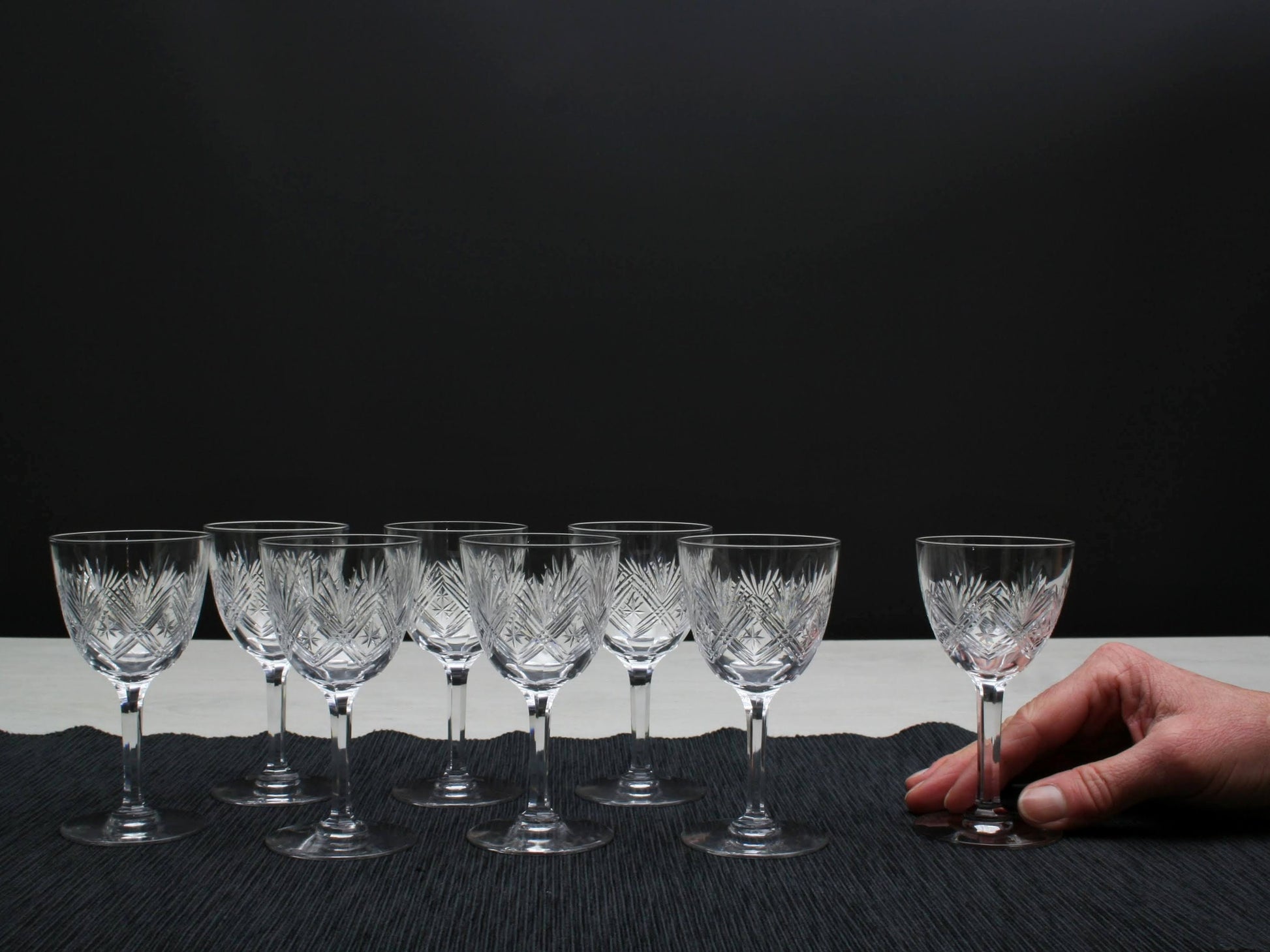 Cut Crystal Glasses Set of 8, Napoleon 3 | Liquor Glasses,Whiskey Glasses | Barware Set