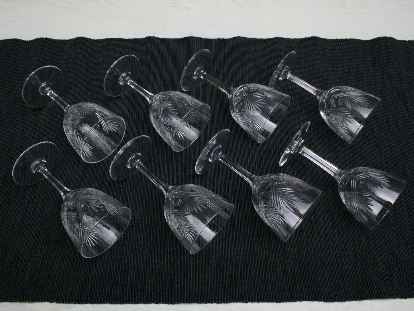 Cut Crystal Glasses Set of 8, Napoleon 3 | Liquor Glasses,Whiskey Glasses | Barware Set