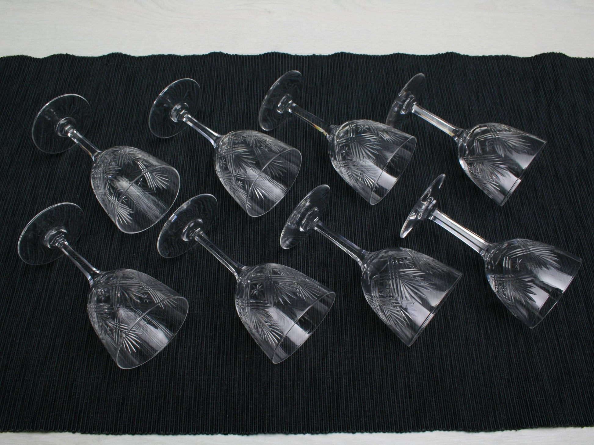 Cut Crystal Glasses Set of 8, Napoleon 3 | Liquor Glasses,Whiskey Glasses | Barware Set