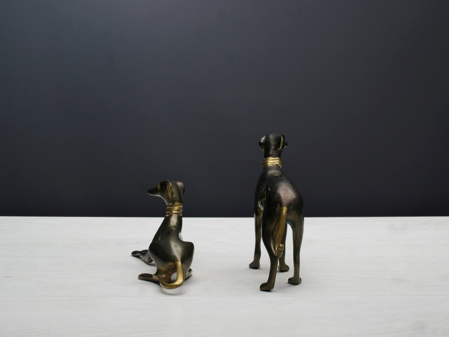 Vintage Brass Dog Figurines- Vintage Decor | Gift For Dog Lovers| Brass Dog Statues- Collectibles