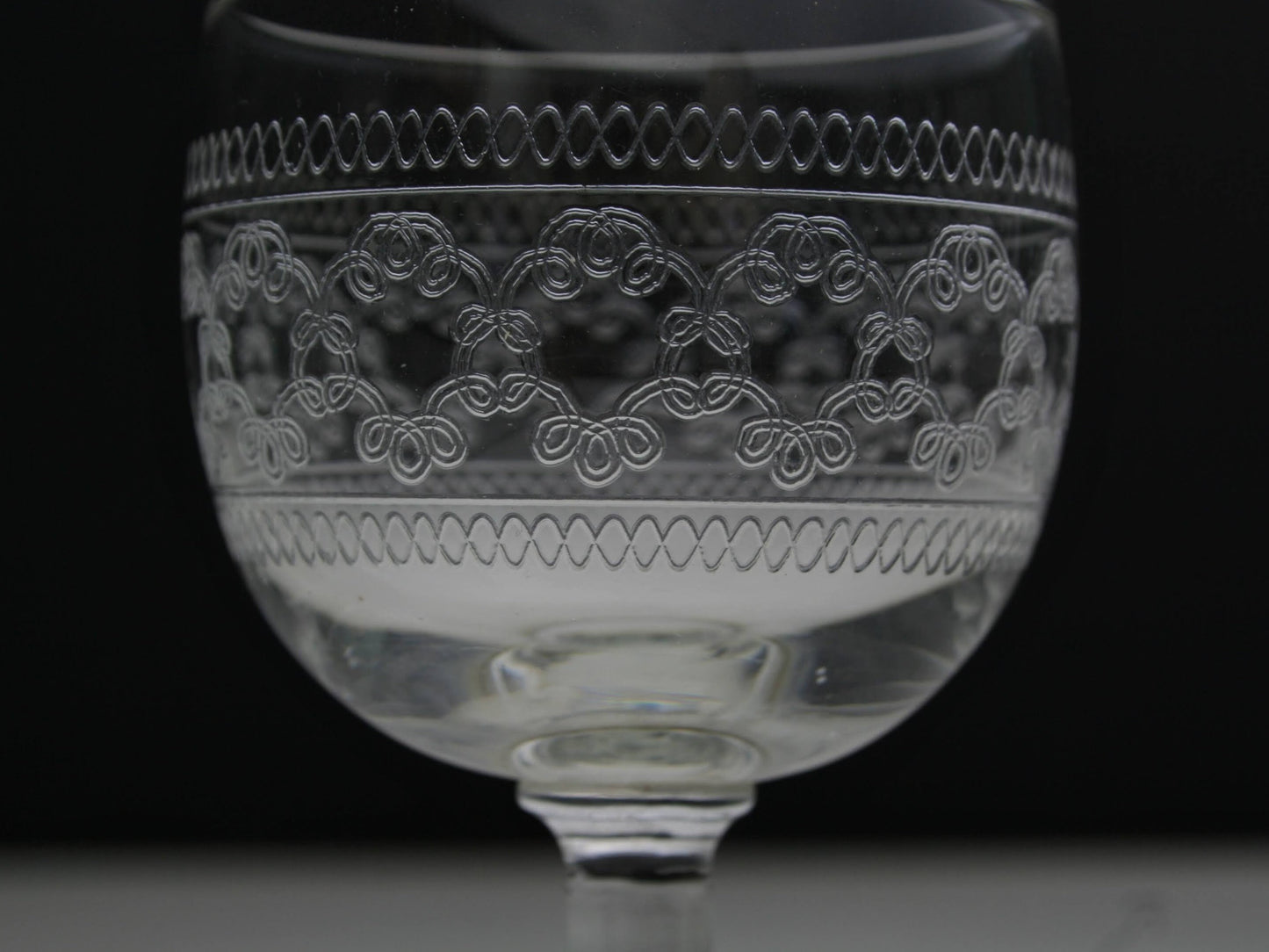 Antique Etched Shot Glass Set of 6 | Liquor Glasses- Barware Set