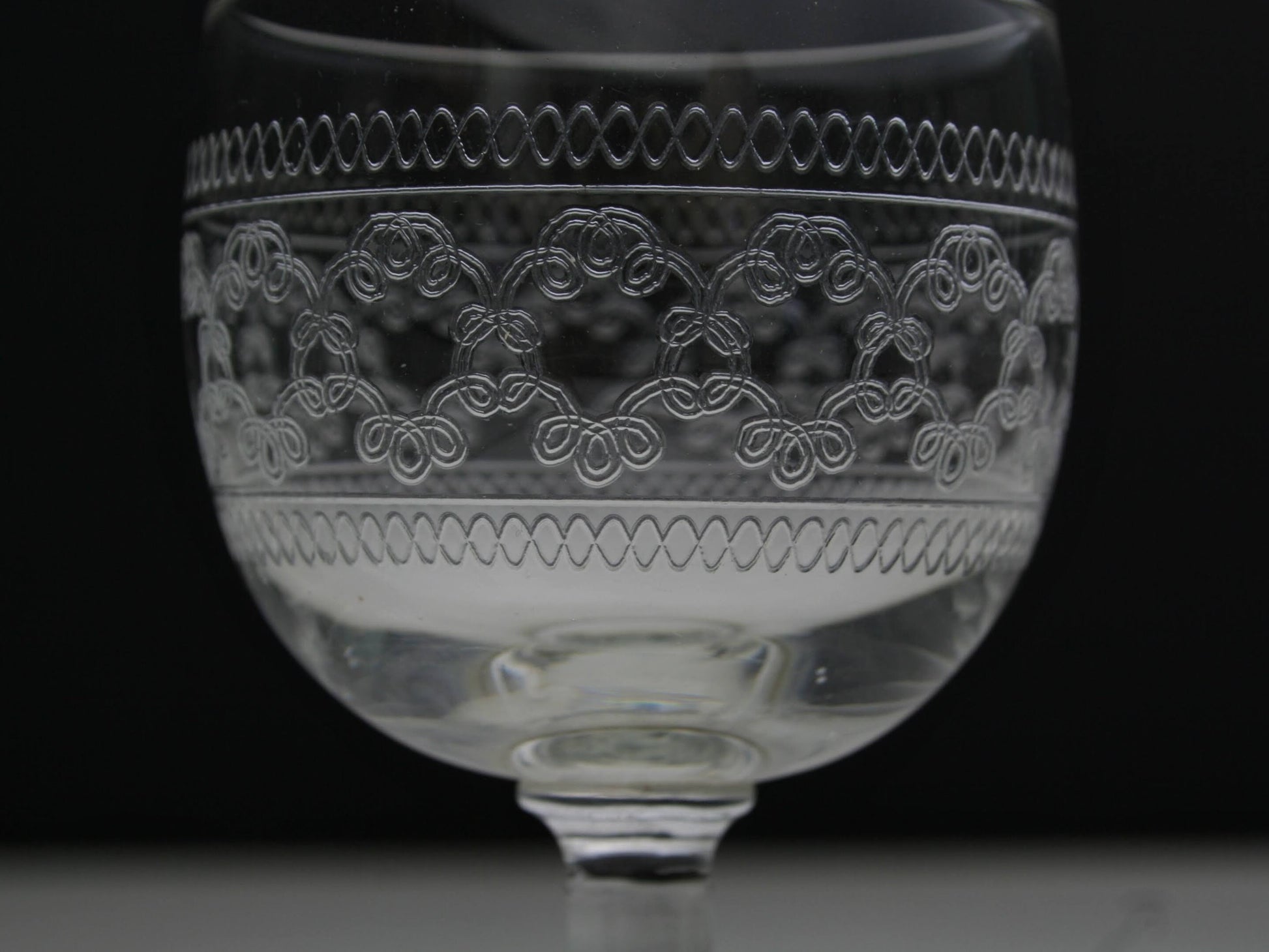 Antique Etched Shot Glass Set of 6 | Liquor Glasses- Barware Set