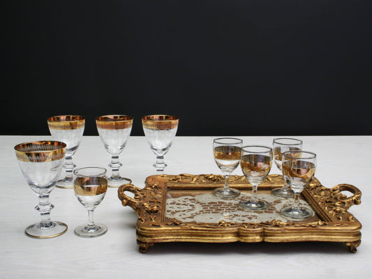 Unique Barware Set from Europe  | 4 Liquor Glasses  &  5 Shot Glasses