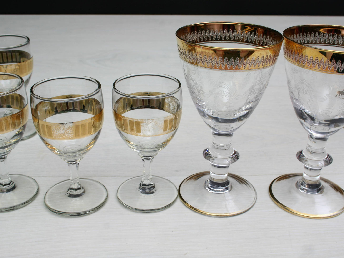Unique Barware Set from Europe  | 4 Liquor Glasses  &  5 Shot Glasses