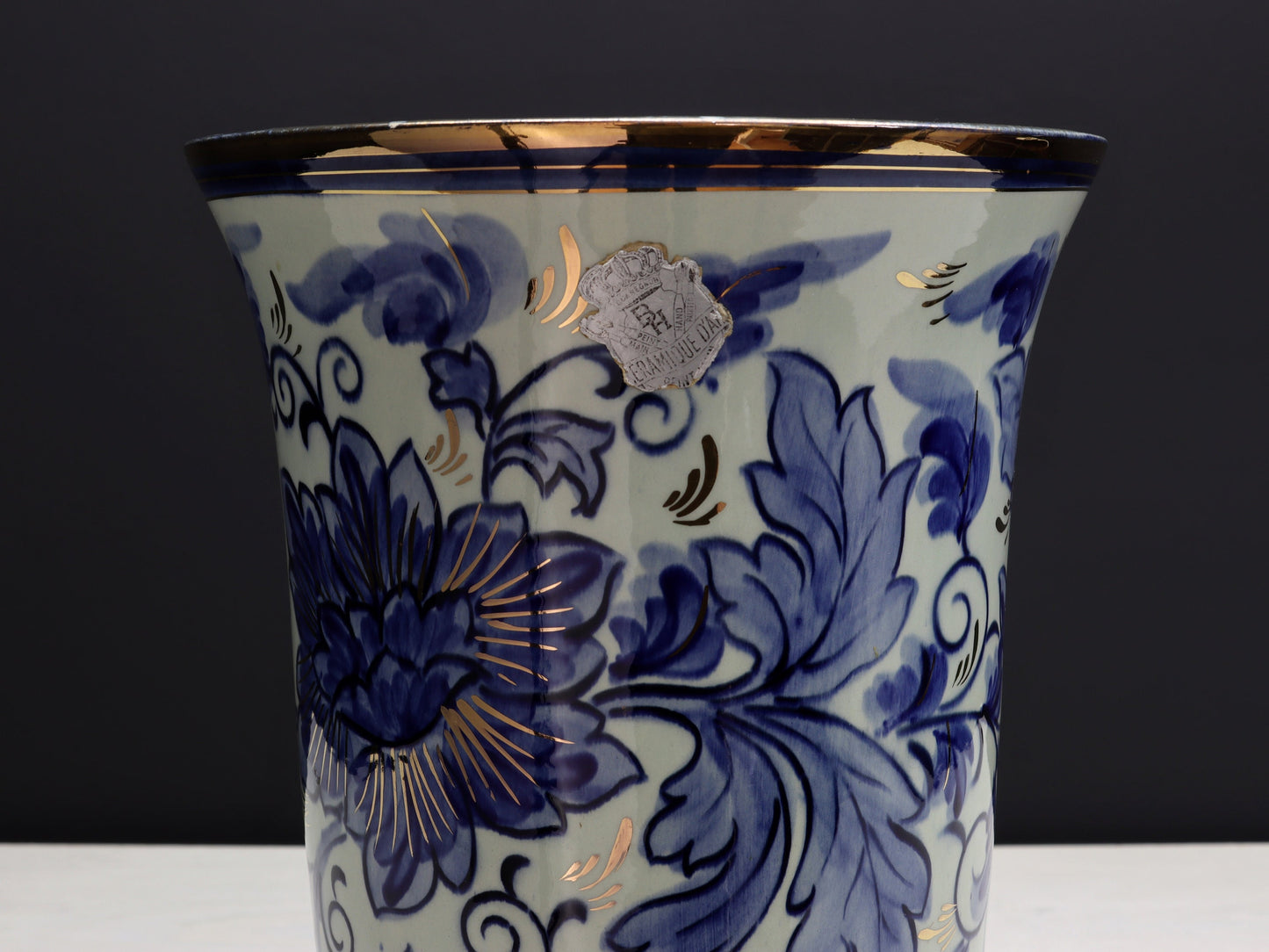 Stunning Ceramic Flower Vase | Vintage Vase- Belgium H.BEQUET QUAREGNON