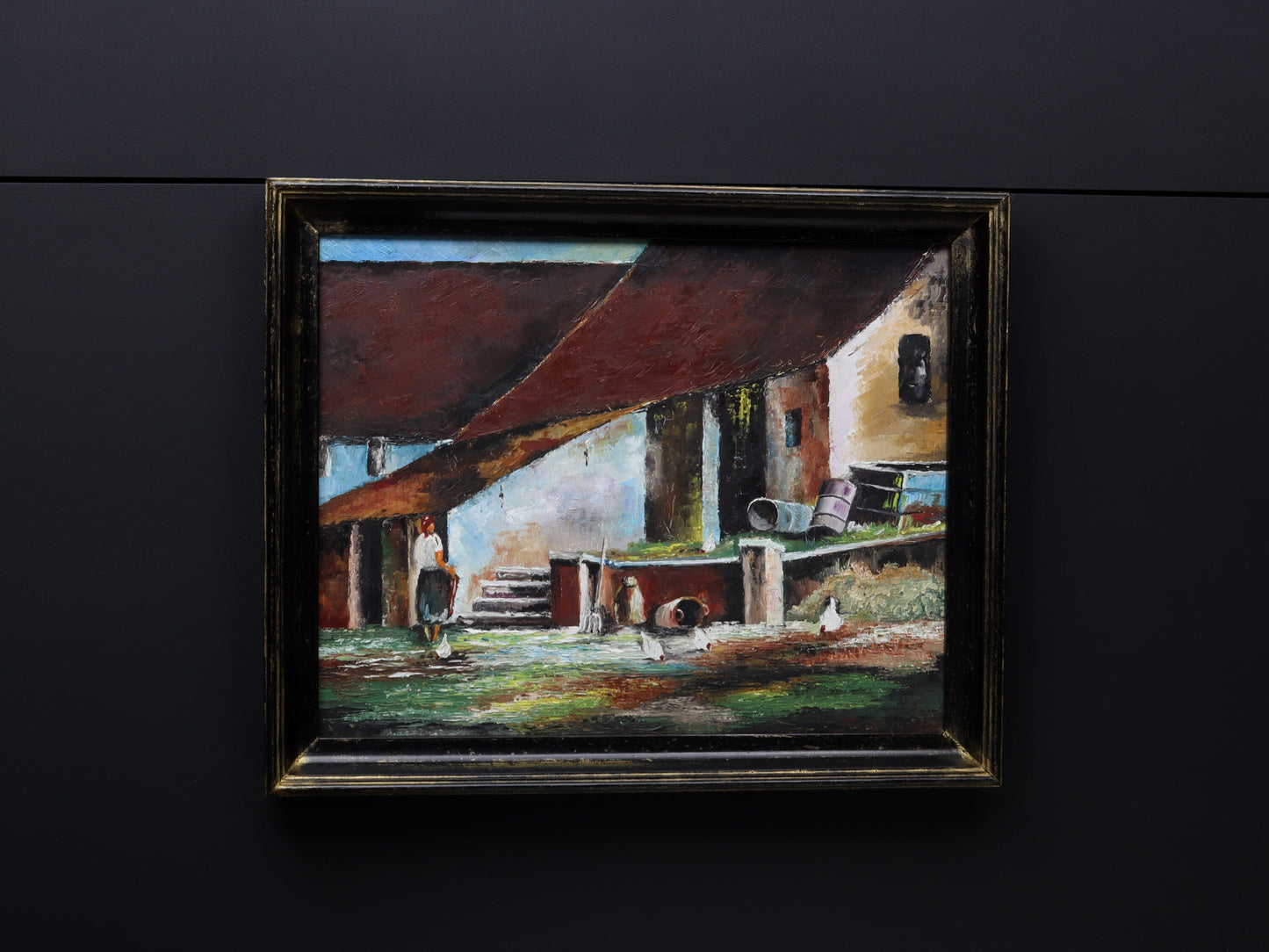 European Art, Farmhouse Painting-Vintage Home Decor | Farmhouse Decor, Textured Painting