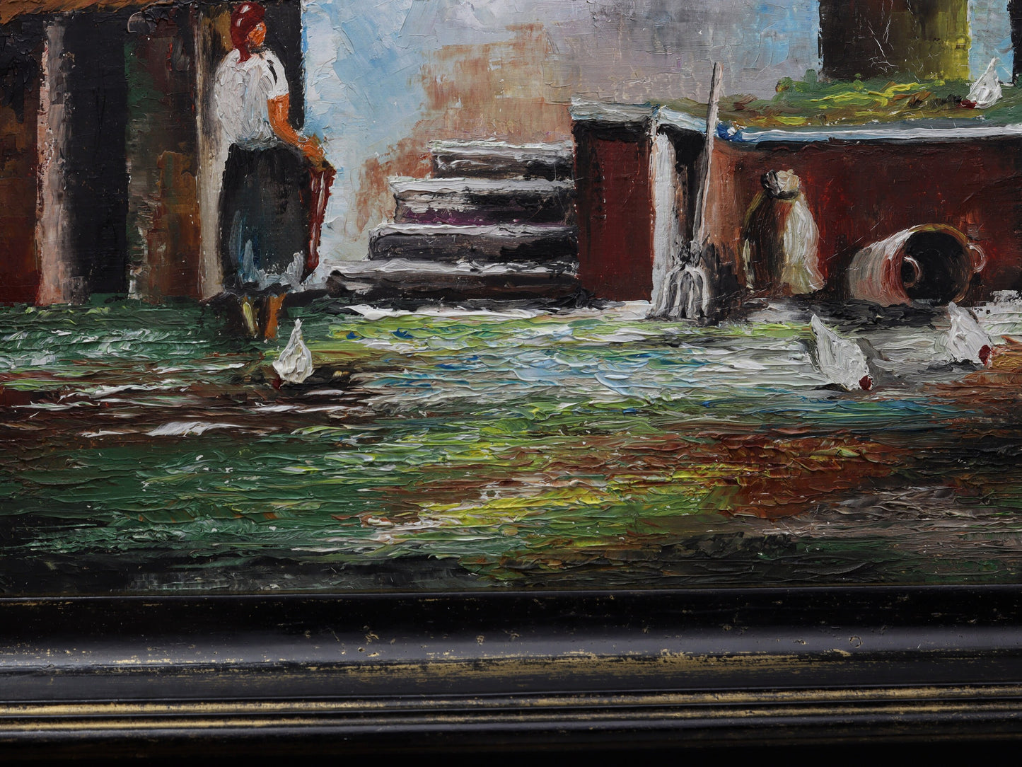 European Art, Farmhouse Painting-Vintage Home Decor | Farmhouse Decor, Textured Painting