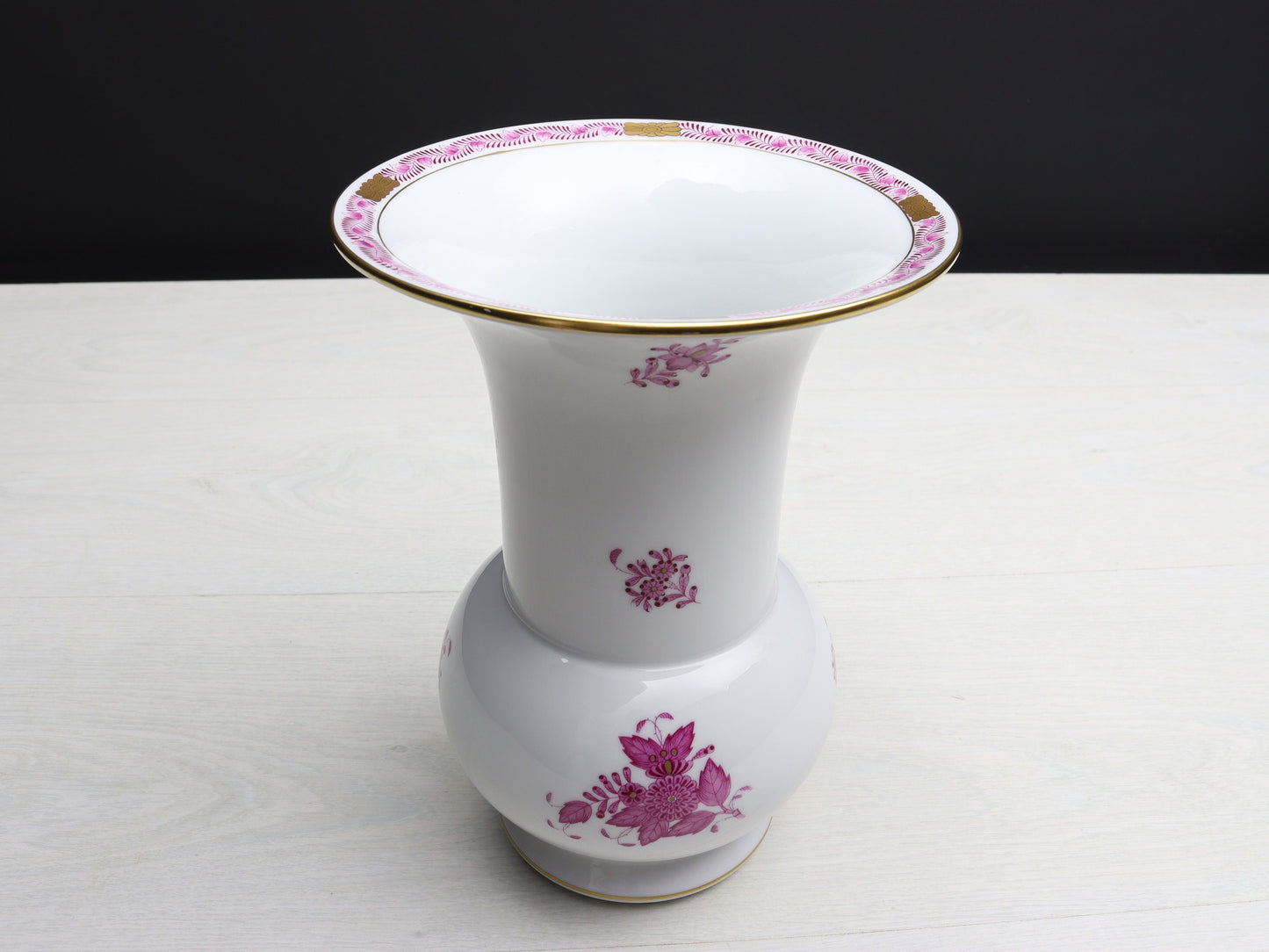 Elegant Hand Painted Herend Porcelain Vase