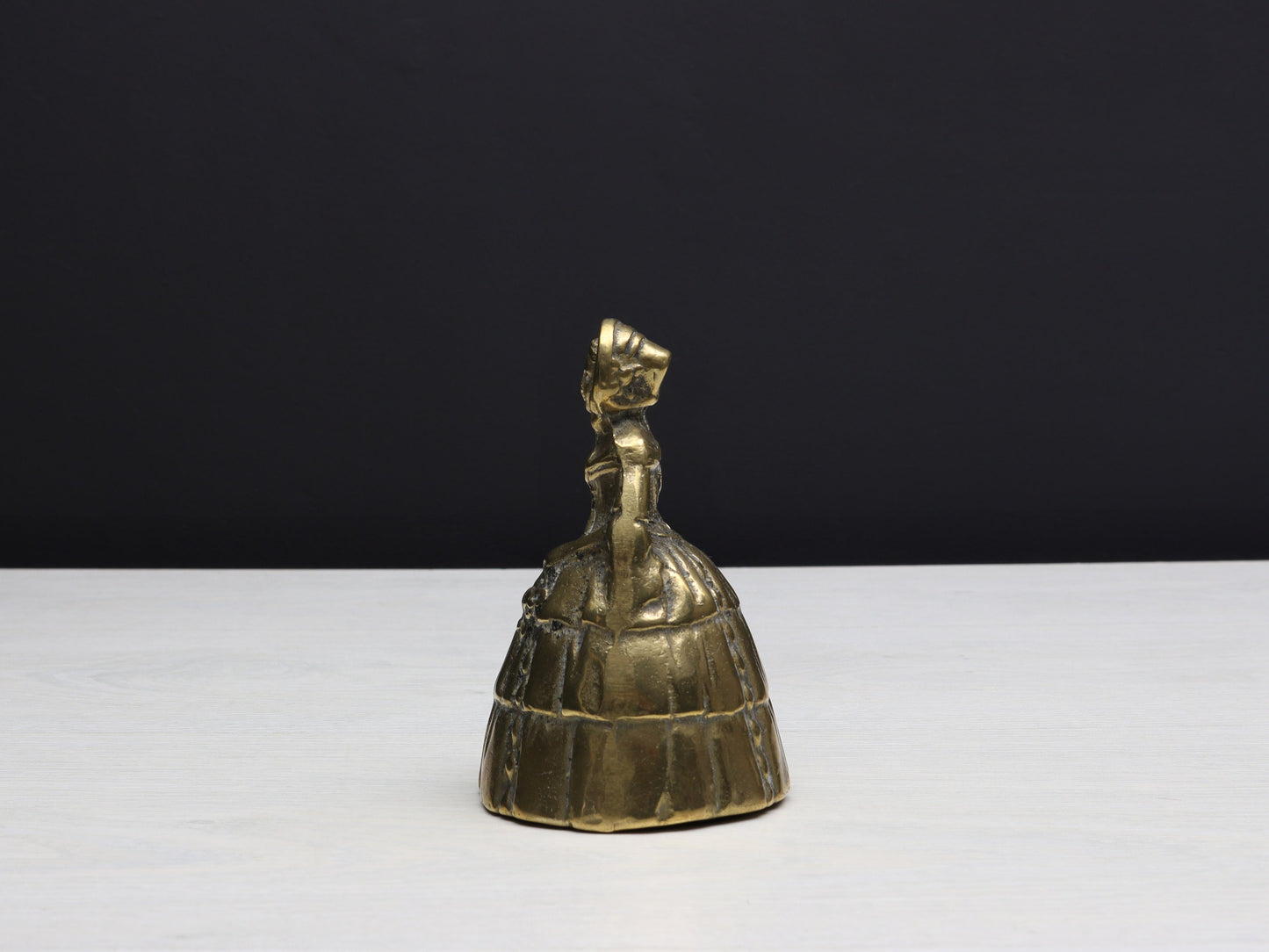 Antique Brass Hand Bell - Vintage Dinner Bell, Desk Ornament, or Paperweight - French Treasure