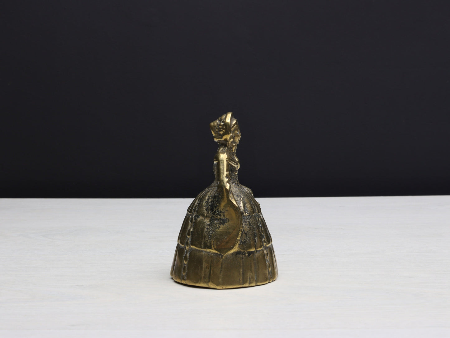 Antique Brass Hand Bell - Vintage Dinner Bell, Desk Ornament, or Paperweight - French Treasure