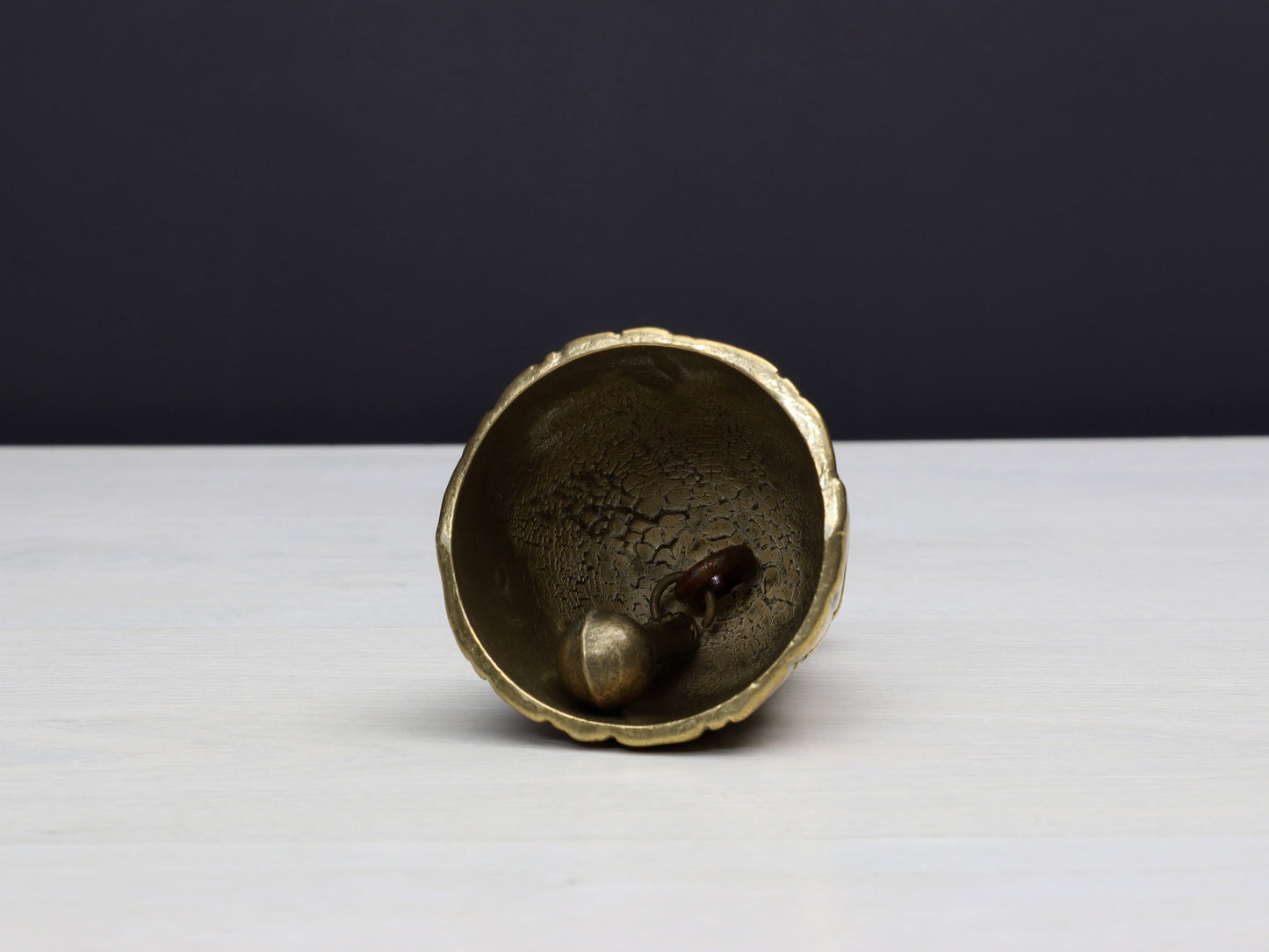 Antique Brass Hand Bell - Vintage Dinner Bell, Desk Ornament, or Paperweight - French Treasure