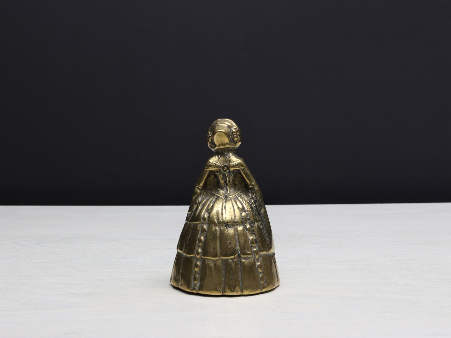 Antique Brass Hand Bell - Vintage Dinner Bell, Desk Ornament, or Paperweight - French Treasure