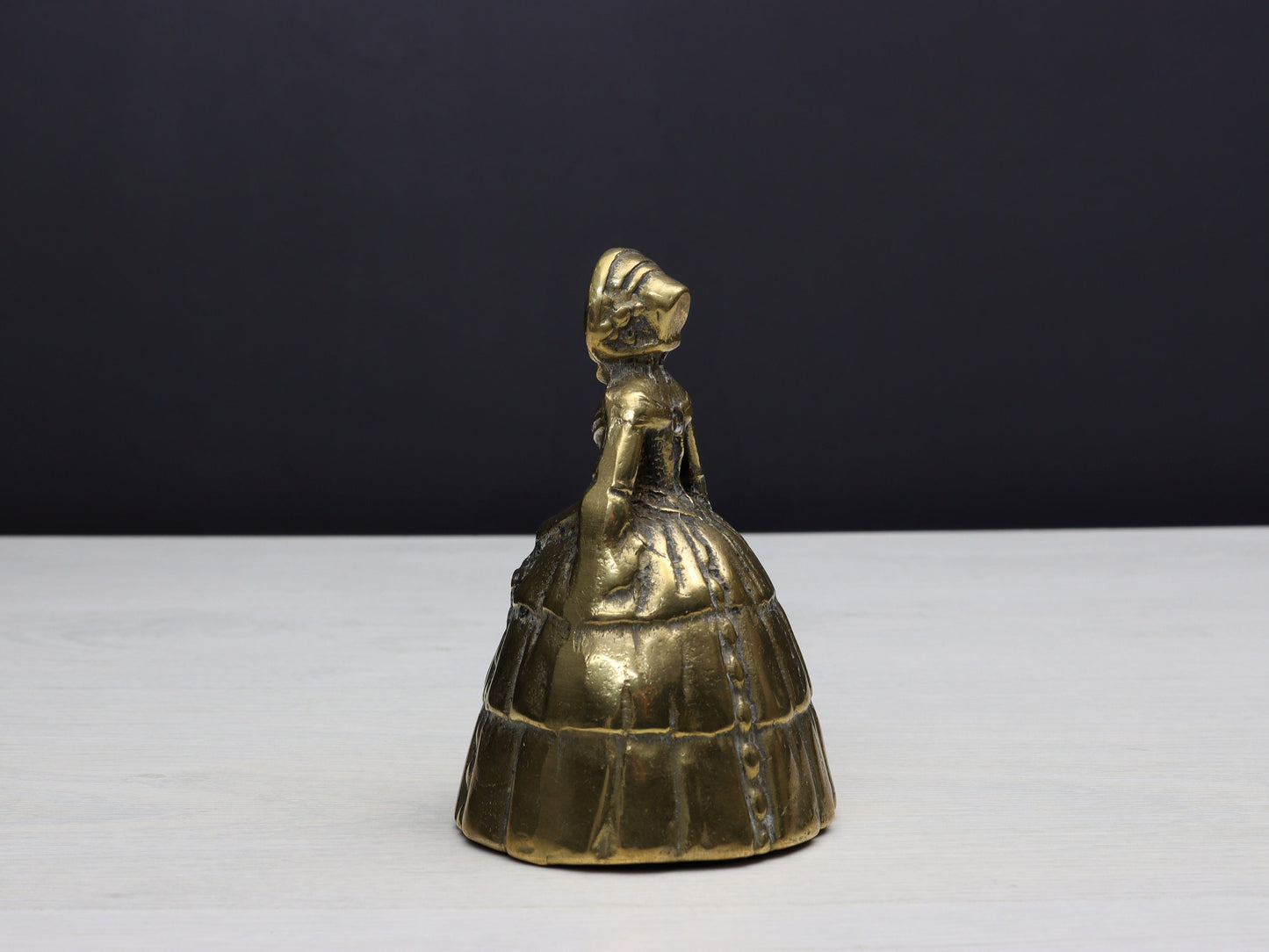 Antique Brass Hand Bell - Vintage Dinner Bell, Desk Ornament, or Paperweight - French Treasure