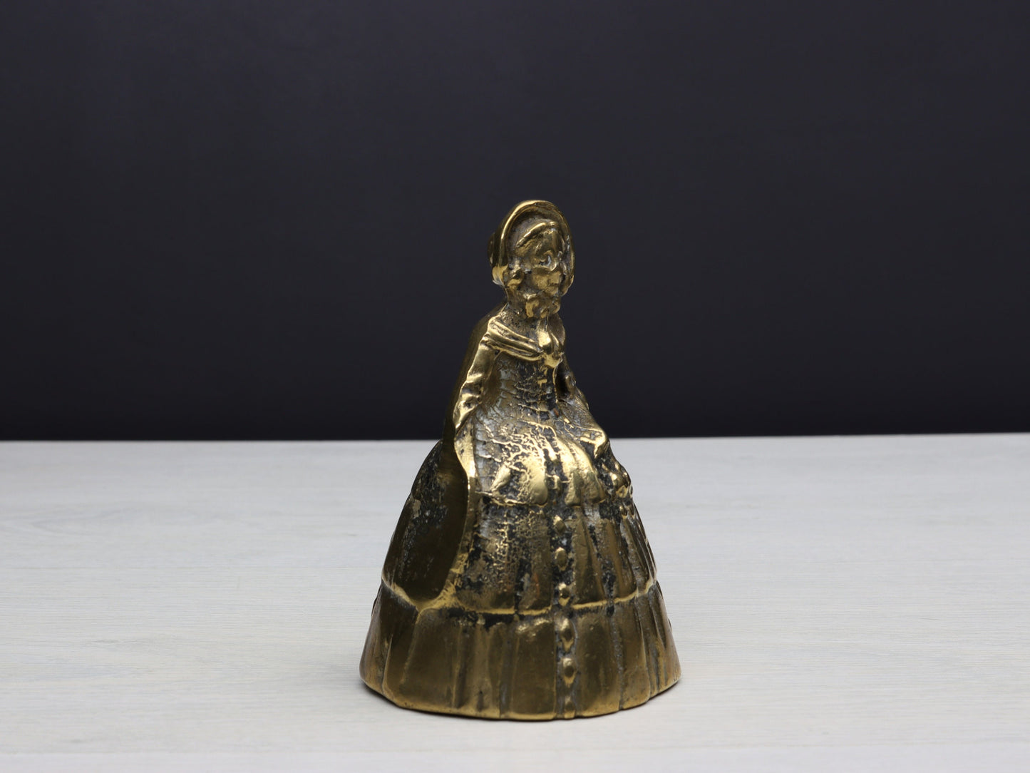 Antique Brass Hand Bell - Vintage Dinner Bell, Desk Ornament, or Paperweight - French Treasure
