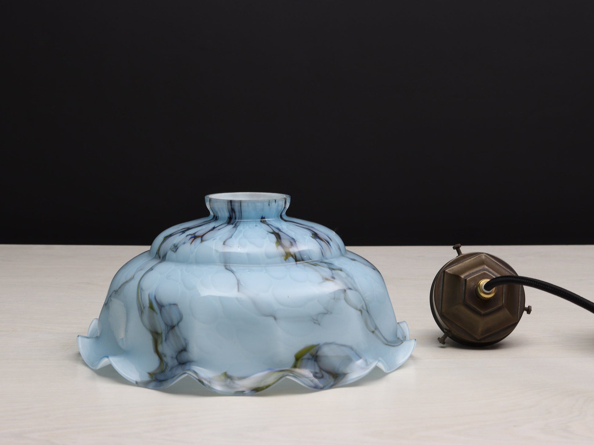 Elegant Pendant Light from an Antique Glass Shade | Antique Lighting Fixtures-Free Shipping