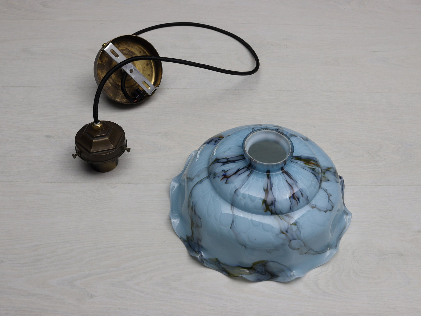 Elegant Pendant Light from an Antique Glass Shade | Antique Lighting Fixtures-Free Shipping