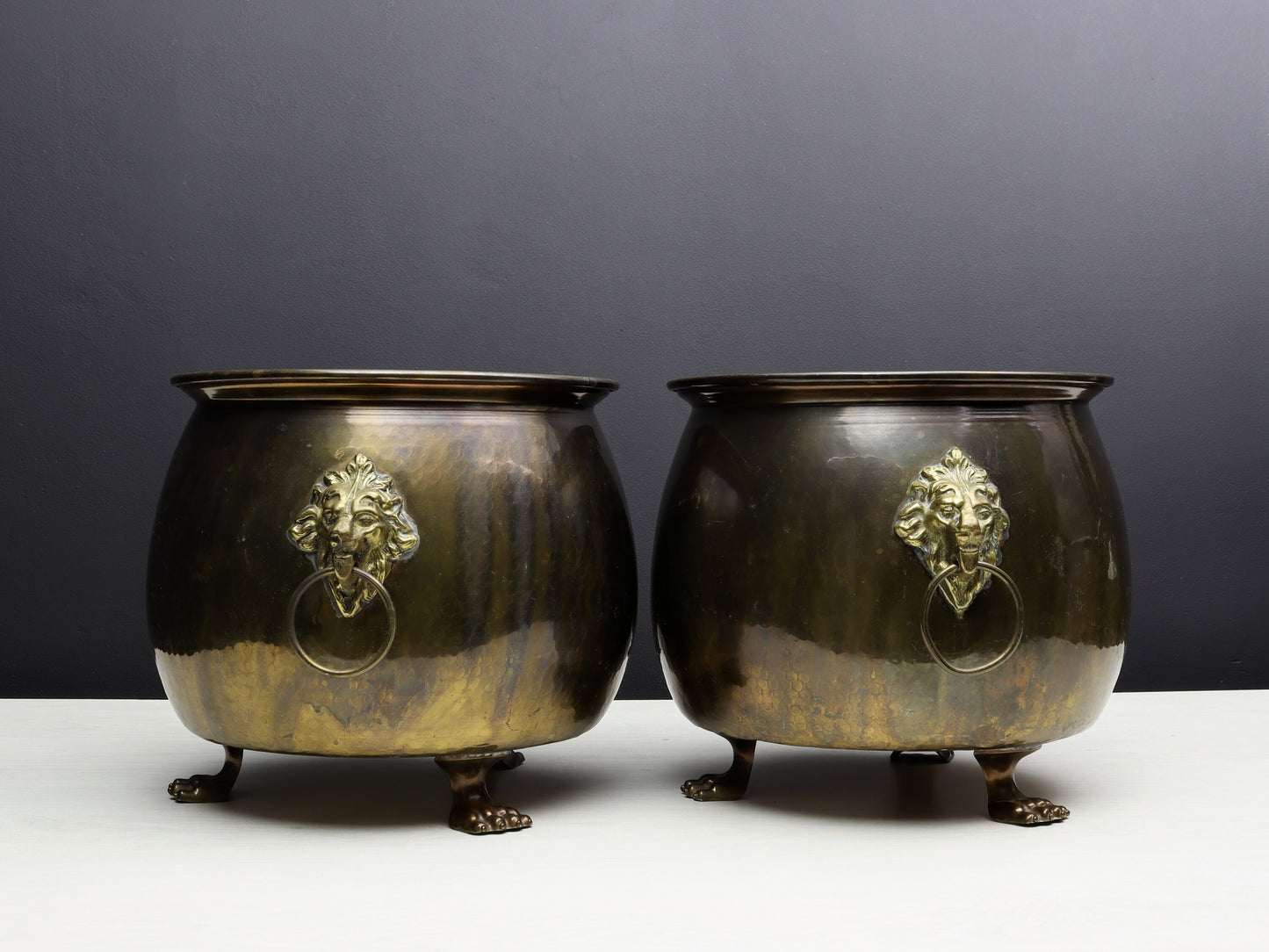 Vintage Brass Kettles: Unique Plant Holders for Entryway, Fireplace, or Hallway Decor