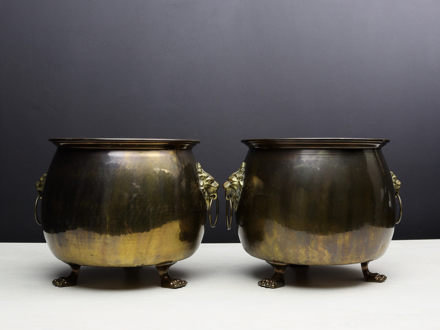 Vintage Brass Kettles: Unique Plant Holders for Entryway, Fireplace, or Hallway Decor