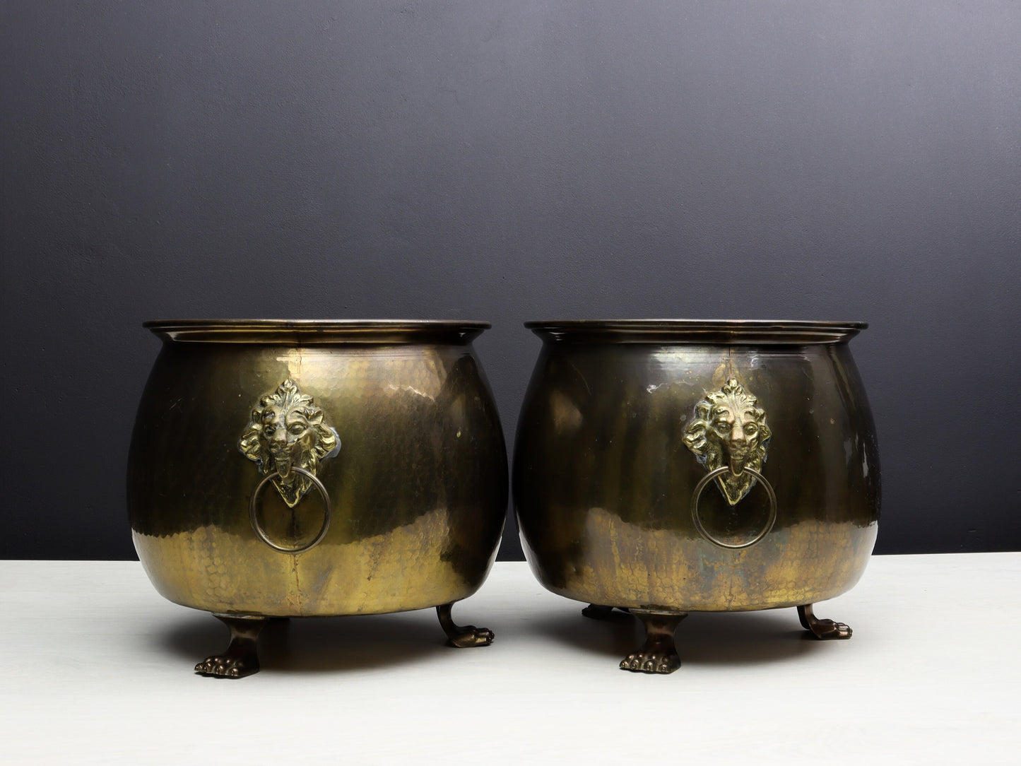 Vintage Brass Kettles: Unique Plant Holders for Entryway, Fireplace, or Hallway Decor