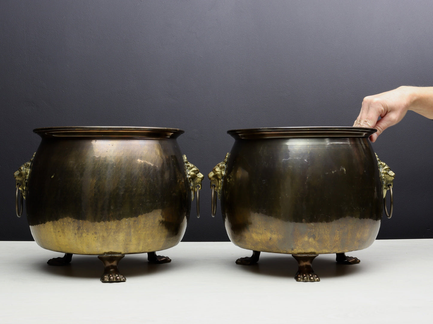 Vintage Brass Kettles: Unique Plant Holders for Entryway, Fireplace, or Hallway Decor
