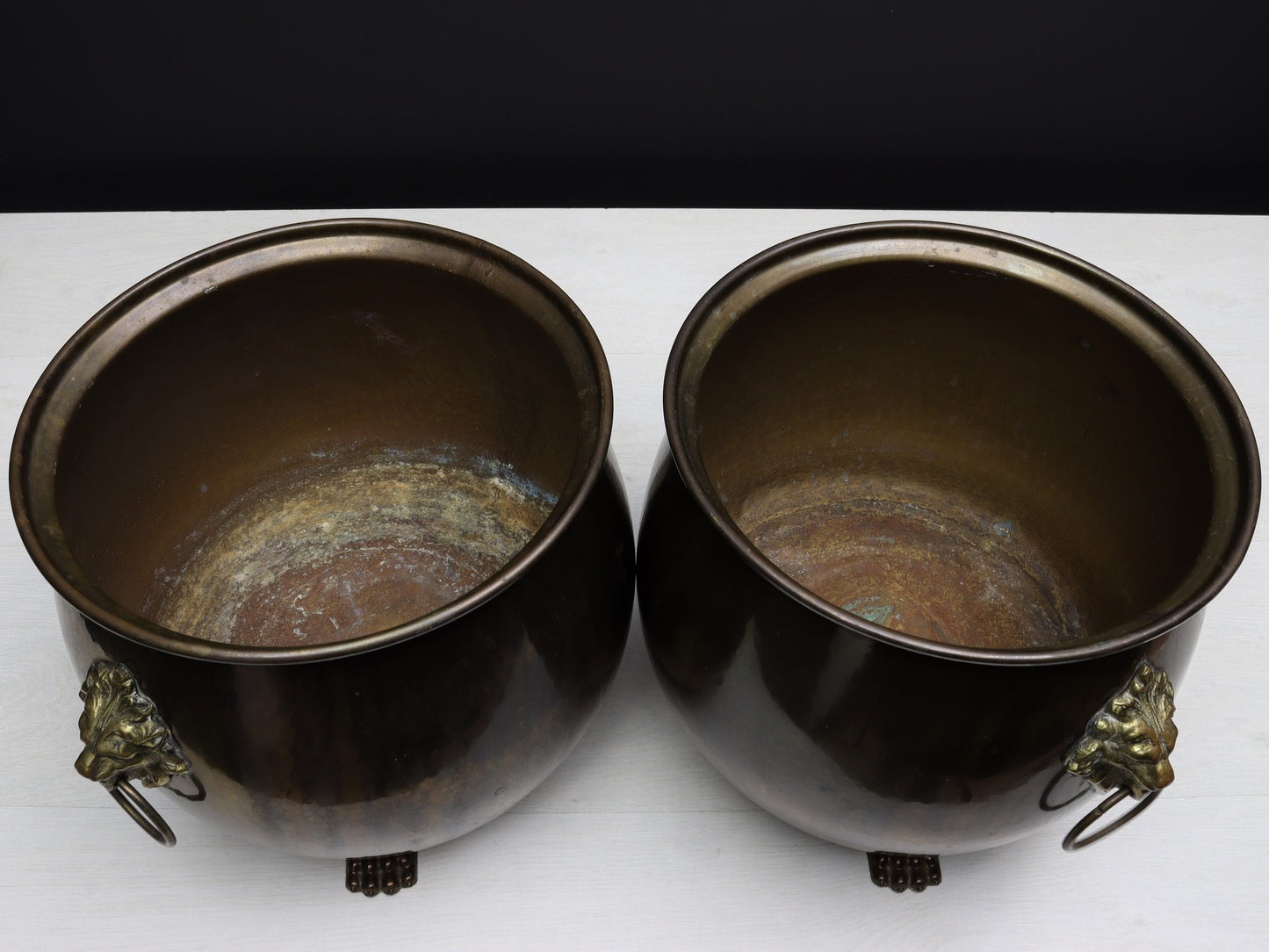 Vintage Brass Kettles: Unique Plant Holders for Entryway, Fireplace, or Hallway Decor