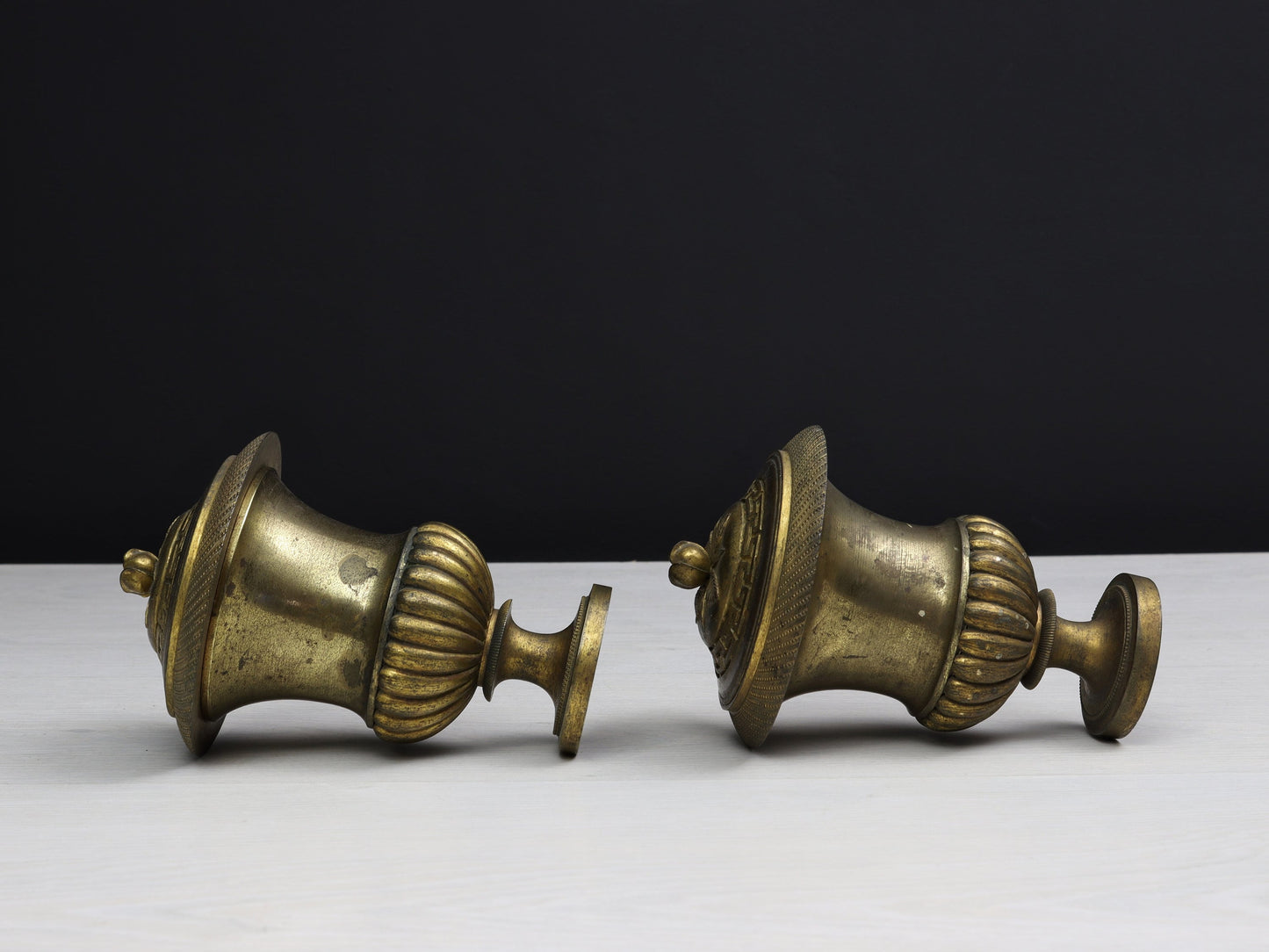 Unique Urns / Brass Vases | Mantel or Fireplace Vintage Home Decor