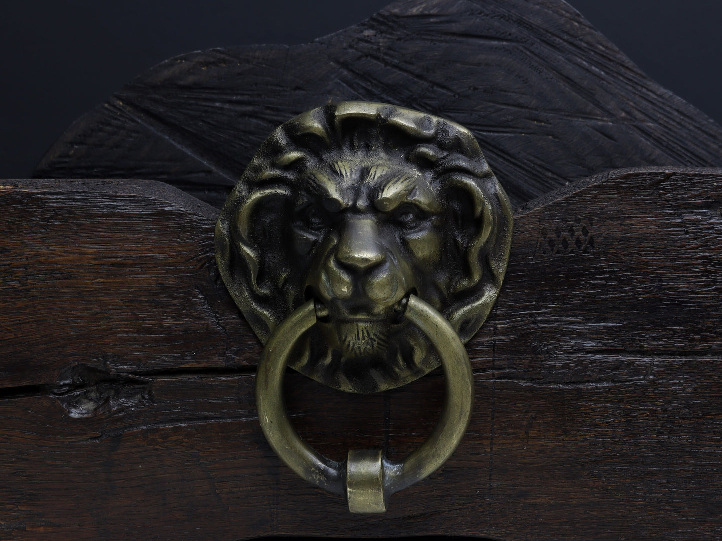 Vintage Brass Lion Door Knocker, Entry Door Hardware | Antique Door Knocker| Unique Gift Ideas