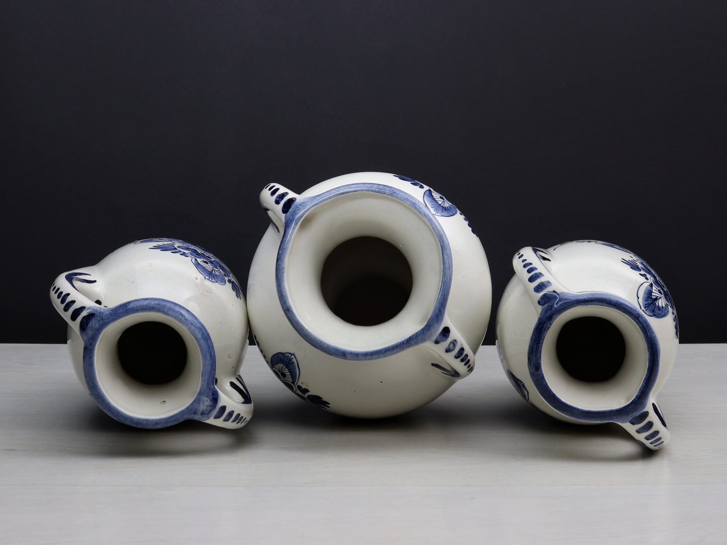 Delft Blue and White Vase Set | Delft Pottery, Decorative Vases | Vintage Home Decor